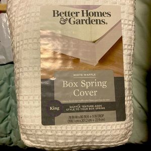 Brand new! Better Homes and Gardens box spring cover for king size, white.